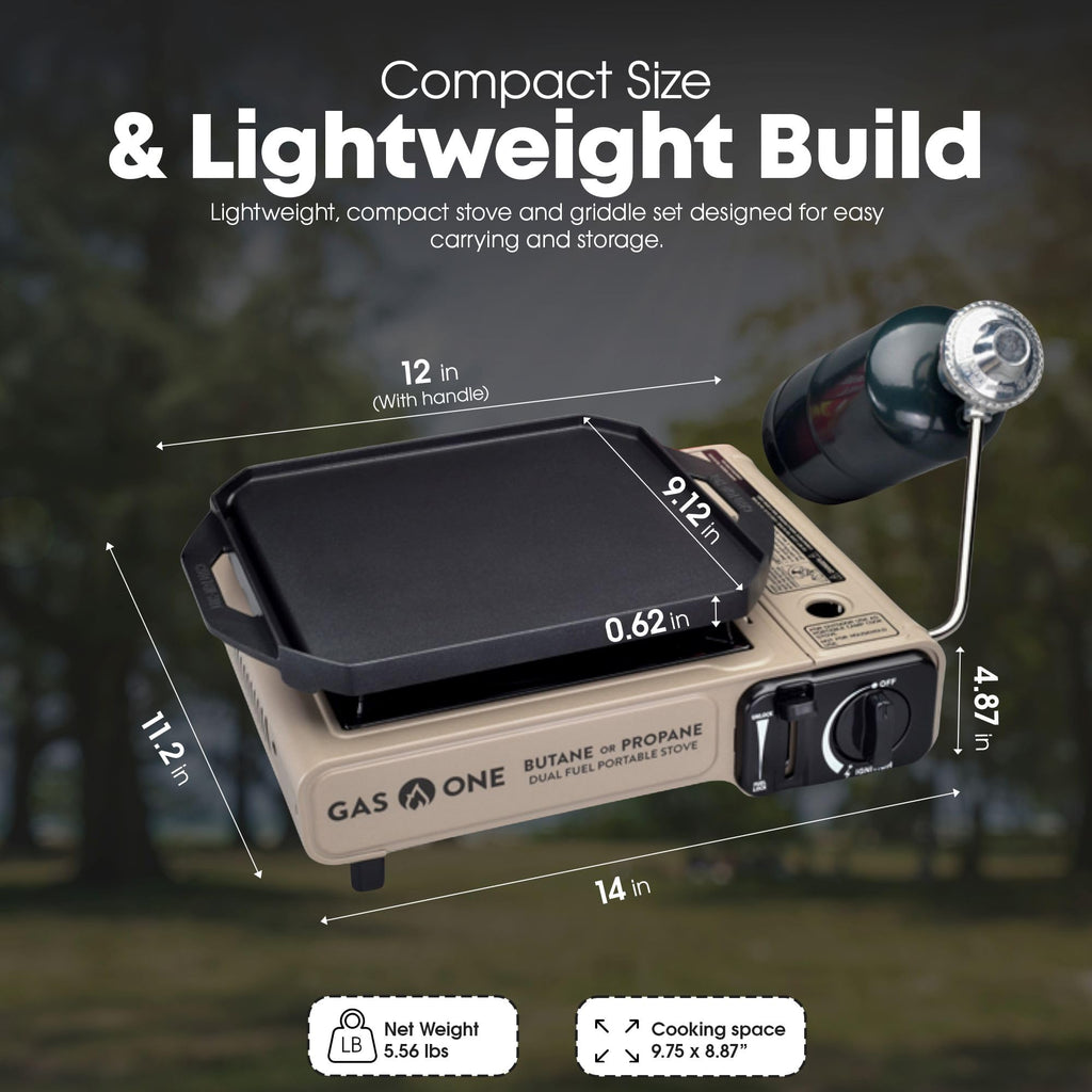 Dual Fuel Propane Butane Gas Stove with Griddle I676426