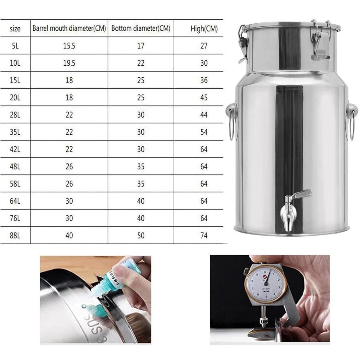 5L Stainless Steel Water Container with Tap O723875