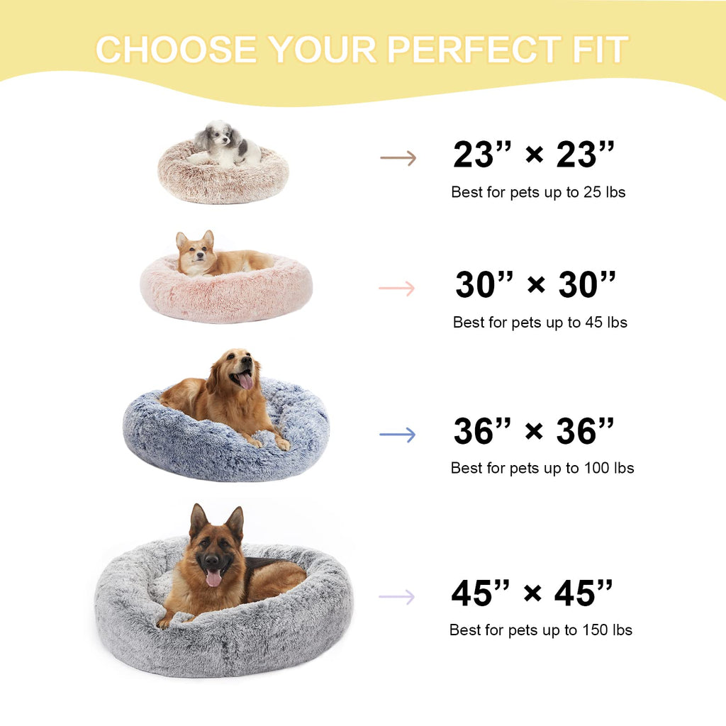 Dark Grey 36" Round Dog Bed A783567