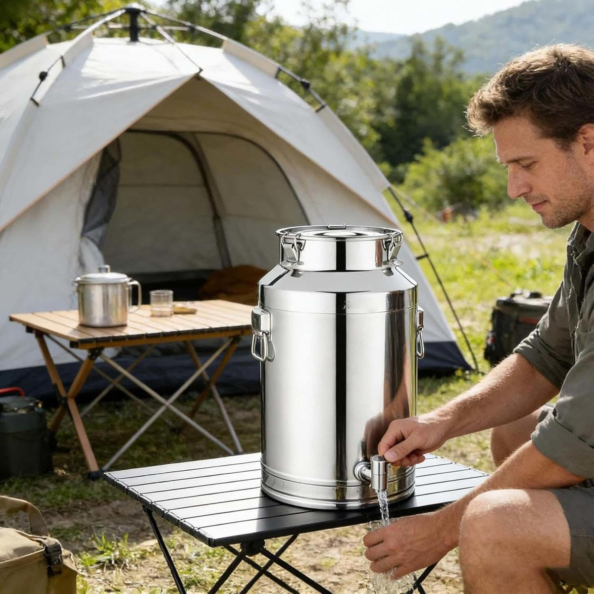 5L Stainless Steel Water Container with Tap O723875