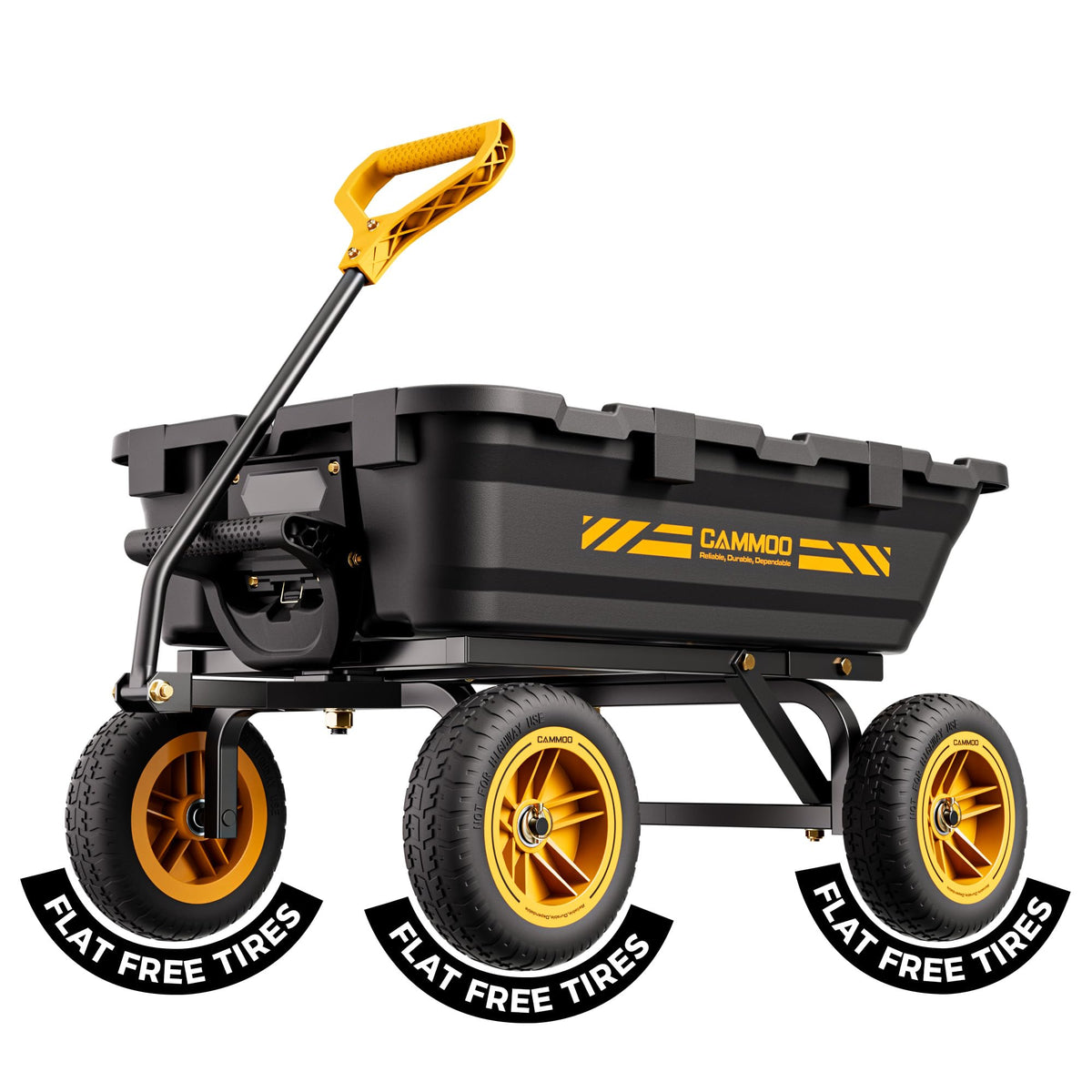10-in No-Flat Tires Garden Dump Cart Wheelbarrow V794