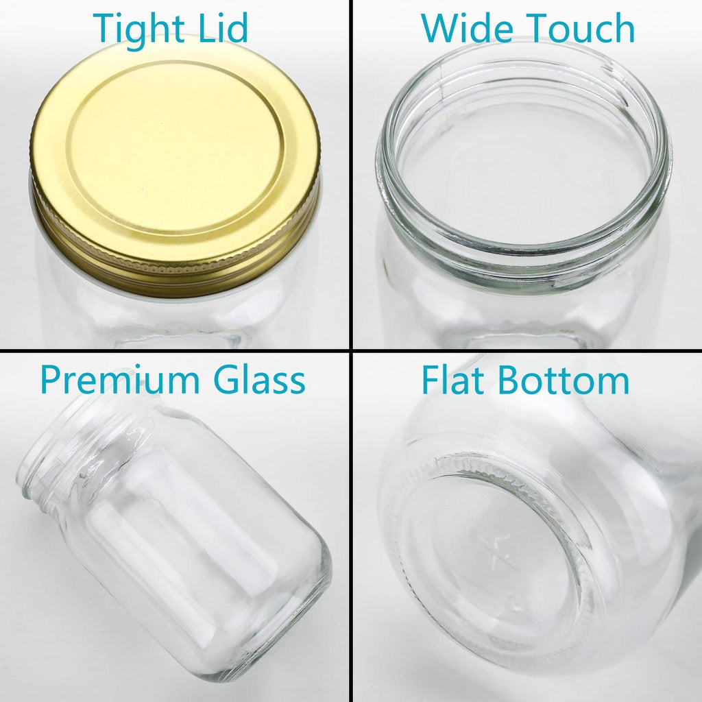 12 oz Glass Jars With Lids, Set Of 20 J701501