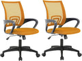 Orange Mesh Mid-Back Office Chair E748244