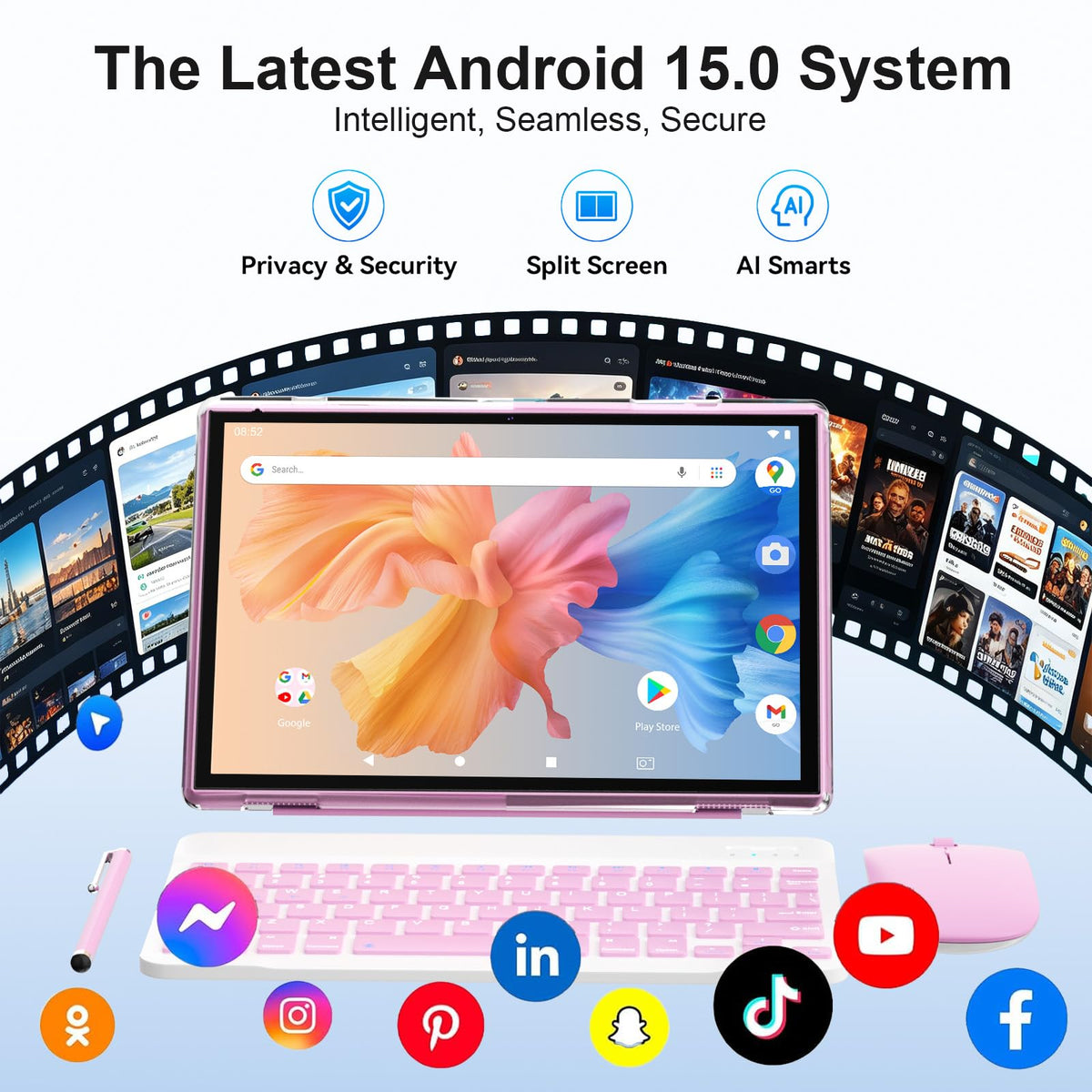 10 inch 2 in 1 Android Tablet with Keyboard 8GB RAM 32GB ROM V925546
