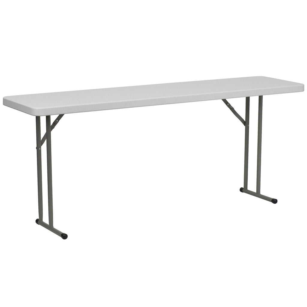 6 Pack 6-Foot Granite White Plastic Folding Training Table P3964
