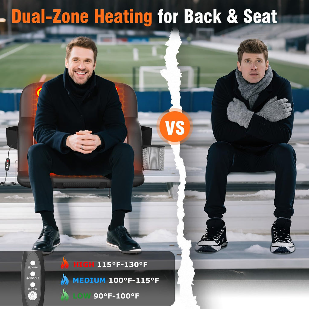 21" Wide Heated Stadium Seats for Bleachers with USB C715