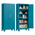 71'' Peacock Blue Metal Storage Cabinet with 4 Adjustable Shelves W245361