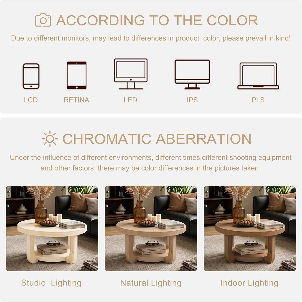 Round 2-Tier Coffee Table with Storage S6589