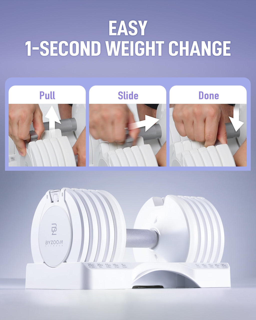 Adjustable Dumbbell 5-in-1 White M4591