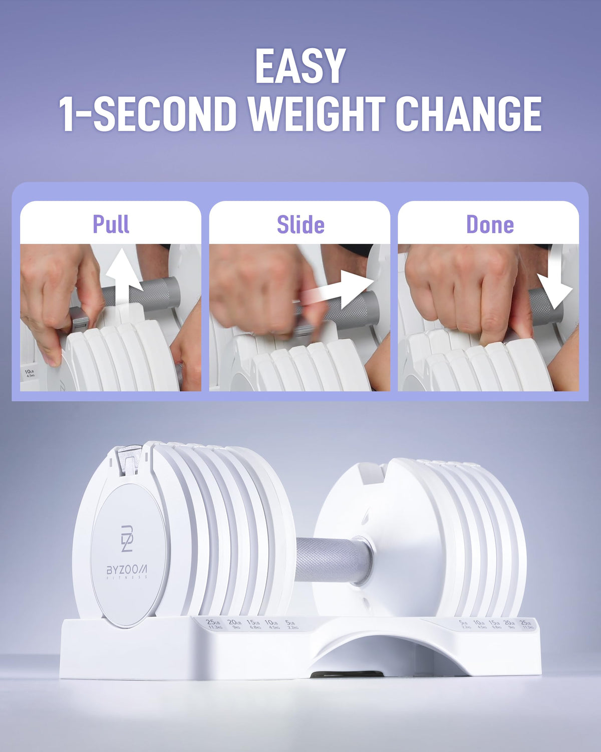 Adjustable Dumbbell 5-in-1 White M4591