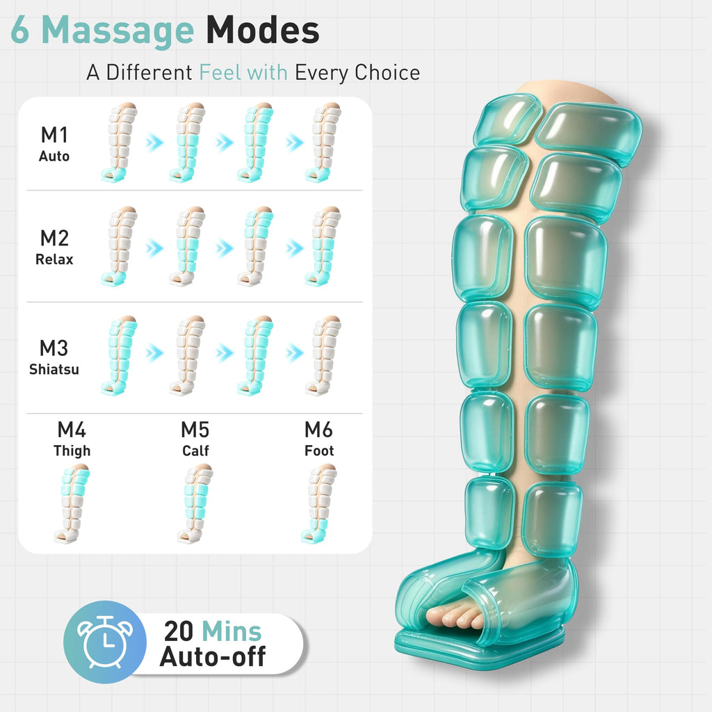 Air Compression Leg Massager with 6 Modes 3 Pressure Levels L558839