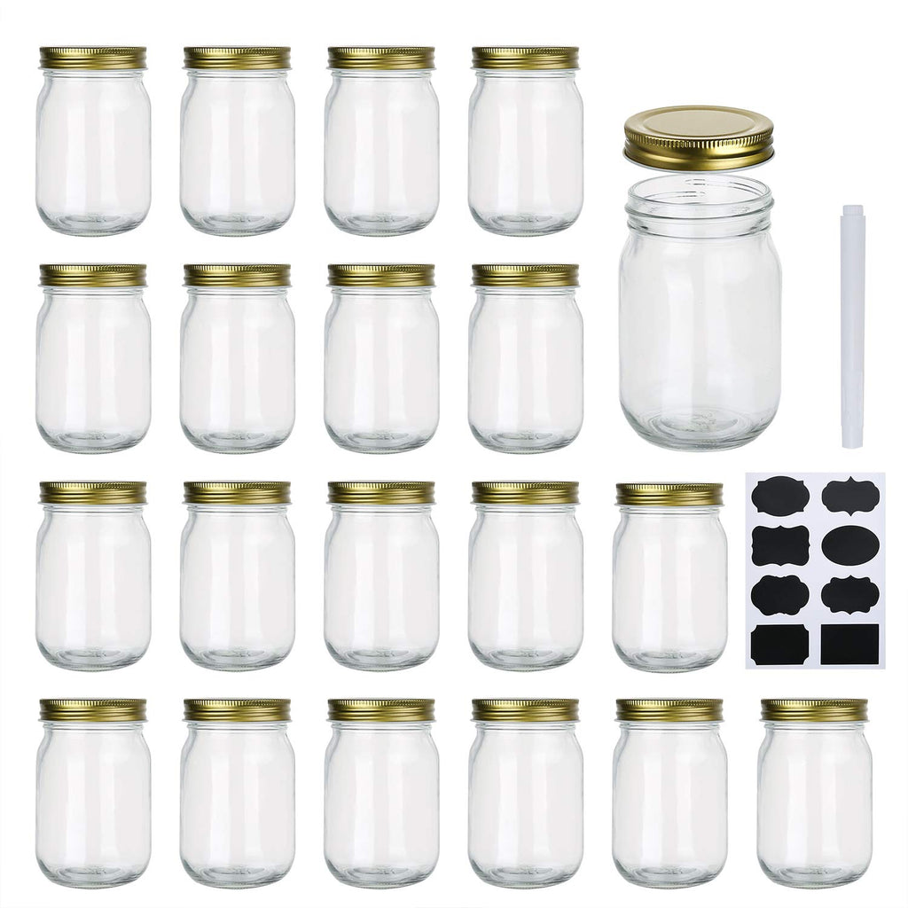 12 oz Glass Jars With Lids, Set Of 20 J701501