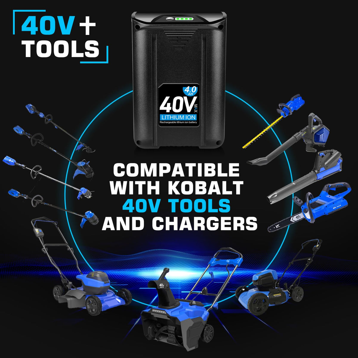 40V 4.0Ah Lithium Ion Cordless Power Tool Battery J86525