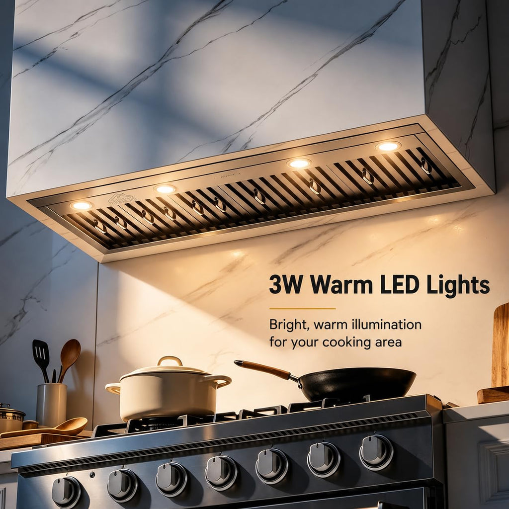 48 inch Stainless Steel Built-in Range Hood with Liner and Baffle Filter U3865