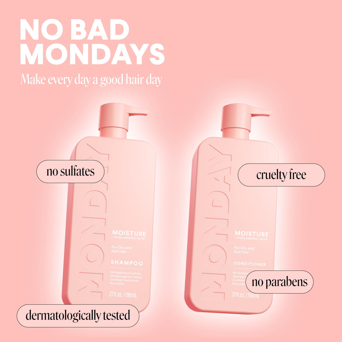 Moisture Shampoo + Conditioner Set 2 Pack 27oz + Leave-in Conditioner 5 Oz Dual Pack C18398