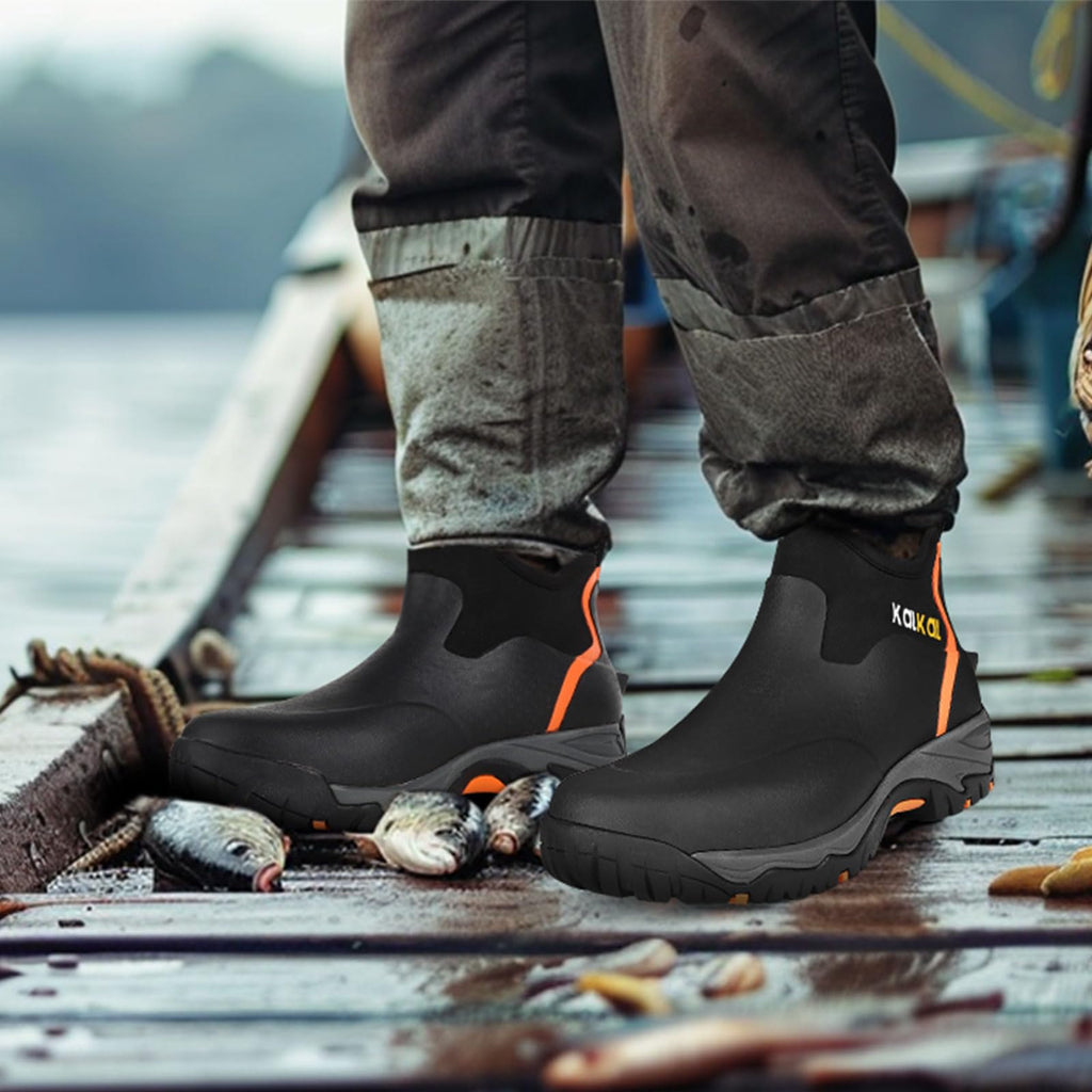 Men's Waterproof Insulated Rubber Ankle Boots Y66992