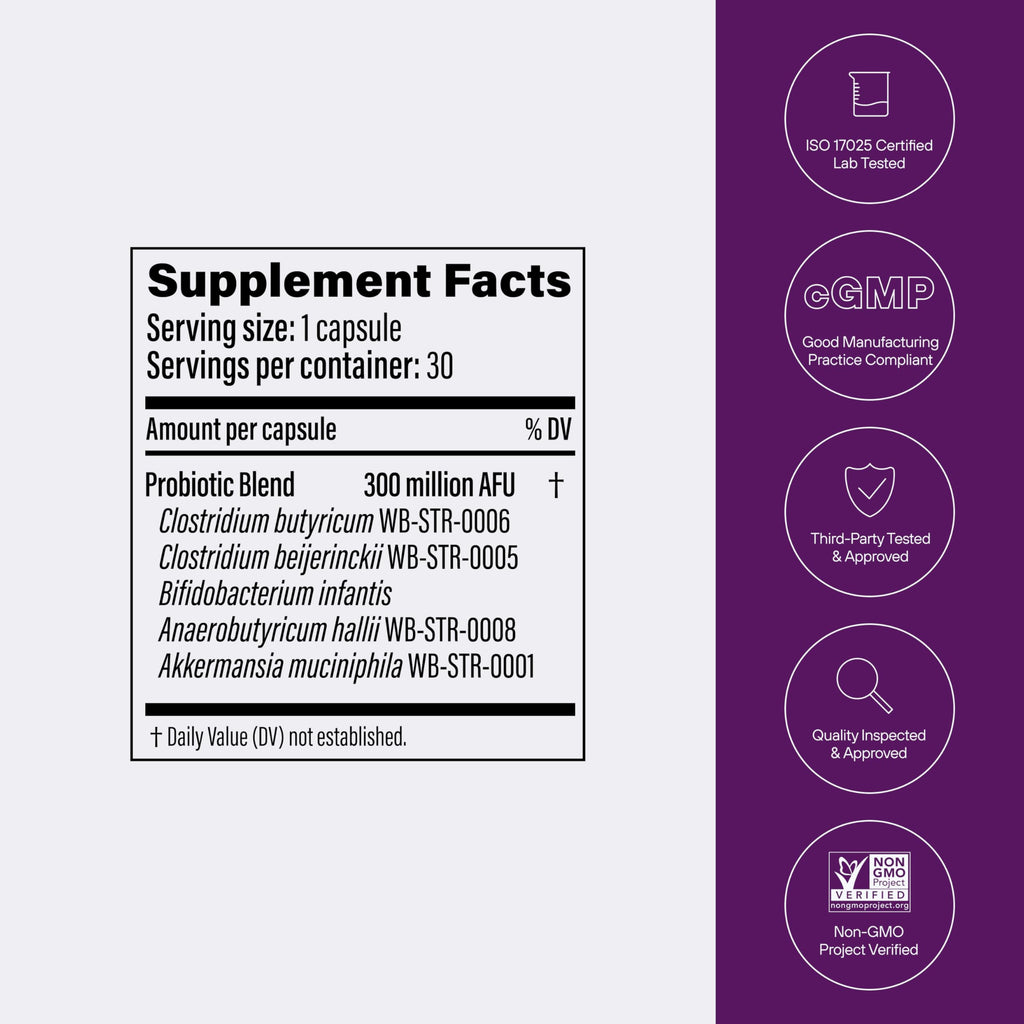 Multi-Strain Probiotic with Akkermansia muciniphila 30 Capsules C155722