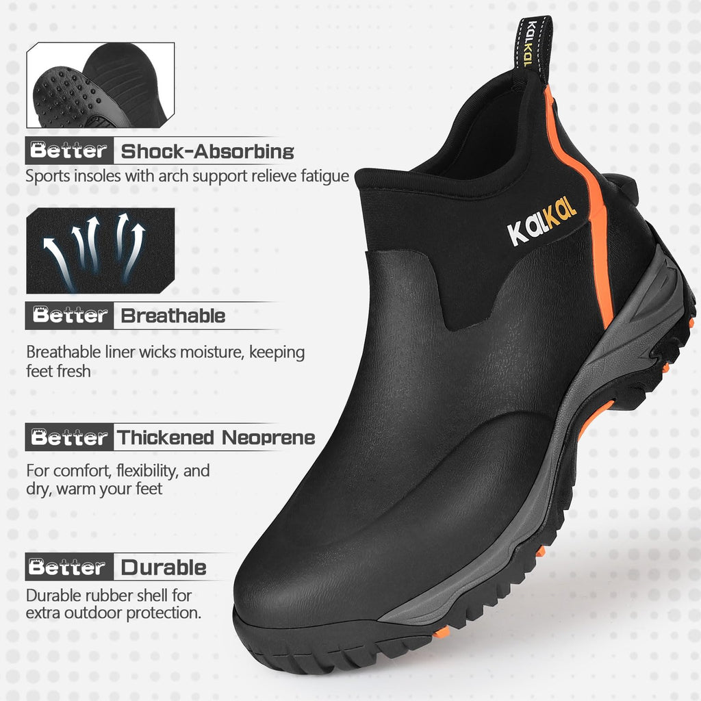 Men's Waterproof Insulated Rubber Ankle Boots Y66992