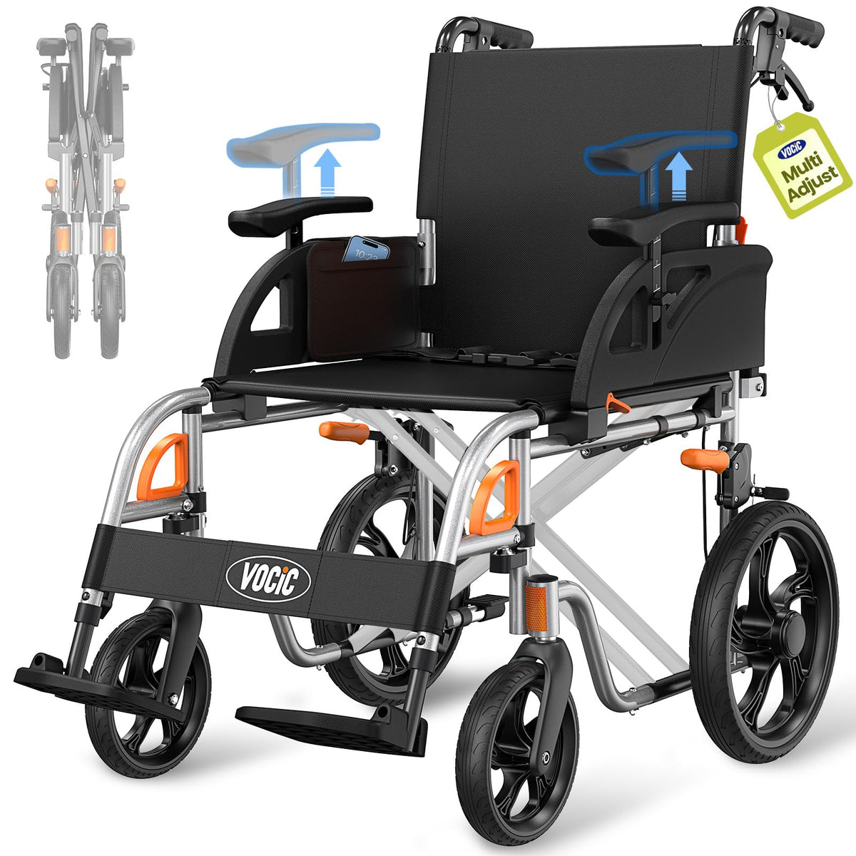 Lightweight Foldable Transport Wheelchair M57267