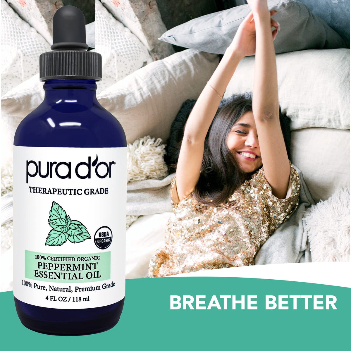 Organic Lavender & Peppermint Essential Oils 4oz L1828