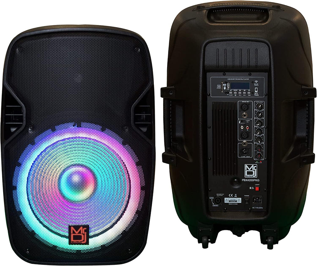 15" 2-Way Powered Bluetooth Karaoke Speaker with Speaker Stand R543