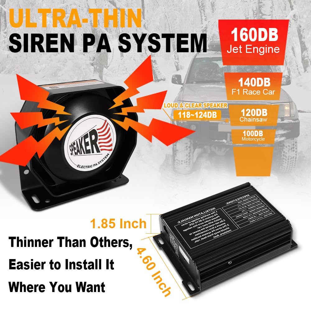200W Multi-Tones PA Siren Speaker with Handheld Controller & Mic G28762