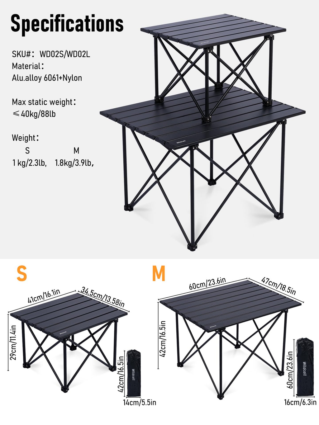 Ultralight Compact Aluminum Folding Camping Table S3754