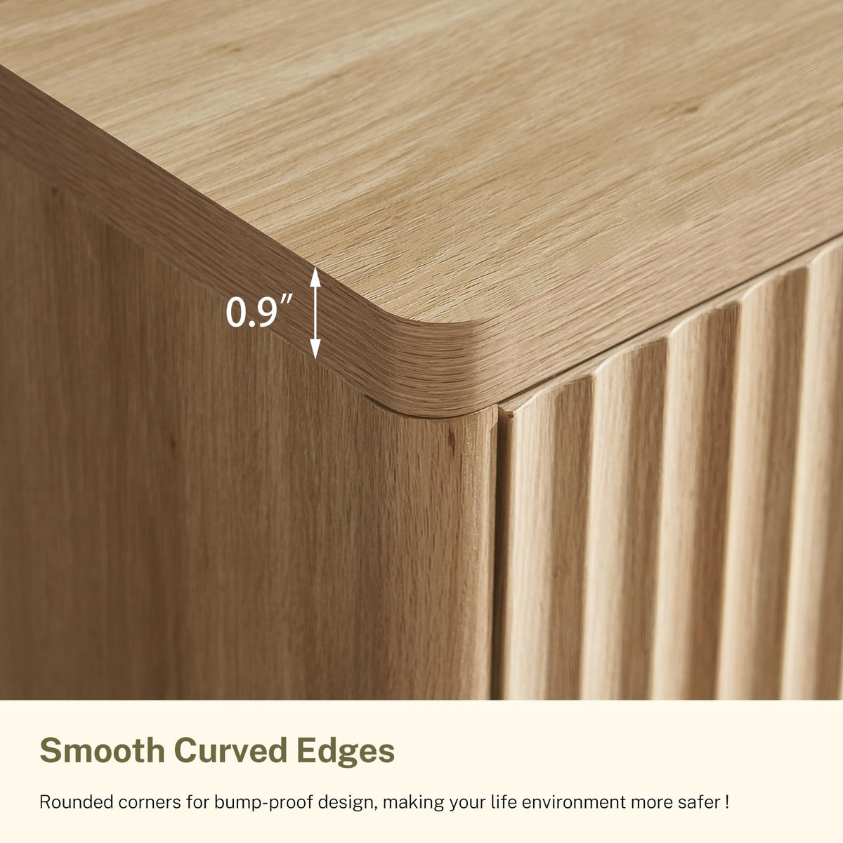 Fluted 6 Drawer Wood Dresser H681