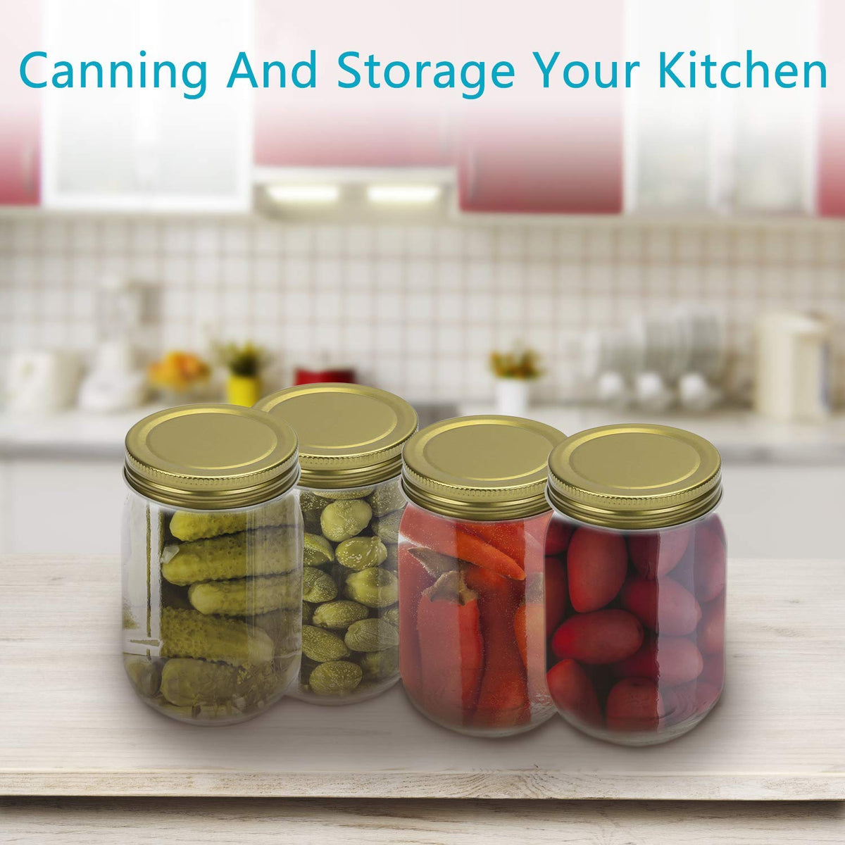 12 oz Glass Jars With Lids, Set Of 20 J701501