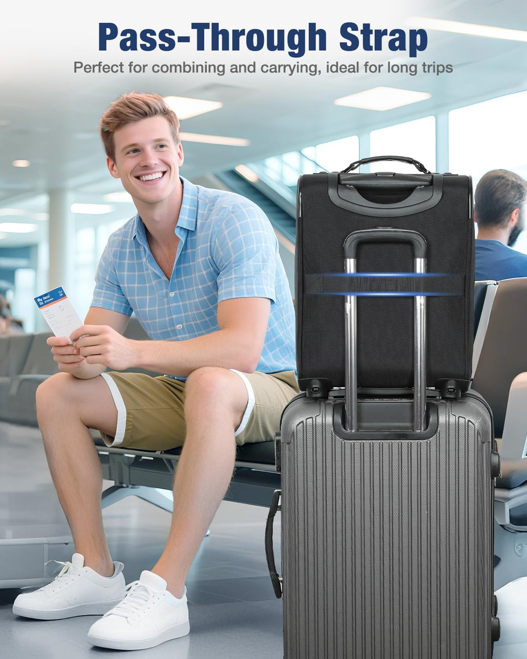 16 inch Underseat Carry On Luggage with Wheels Black F67670