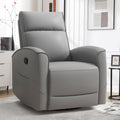 Manual Faux Leather Swivel Rocker Recliner Chair G154522
