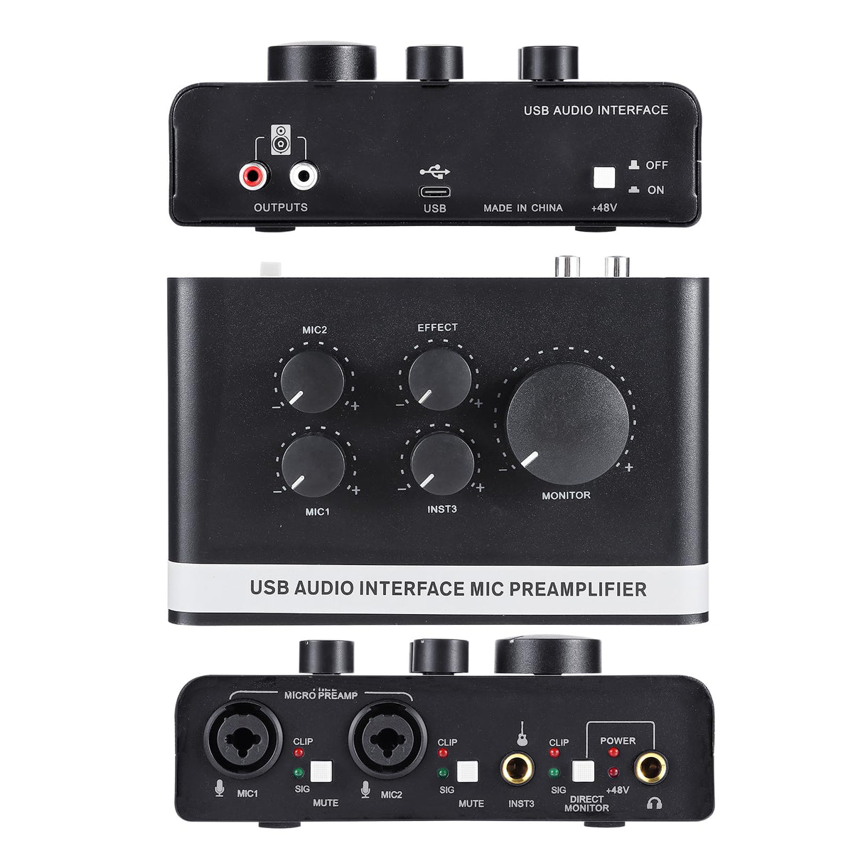 USB C Audio Interface with 48V Phantom Power Q785