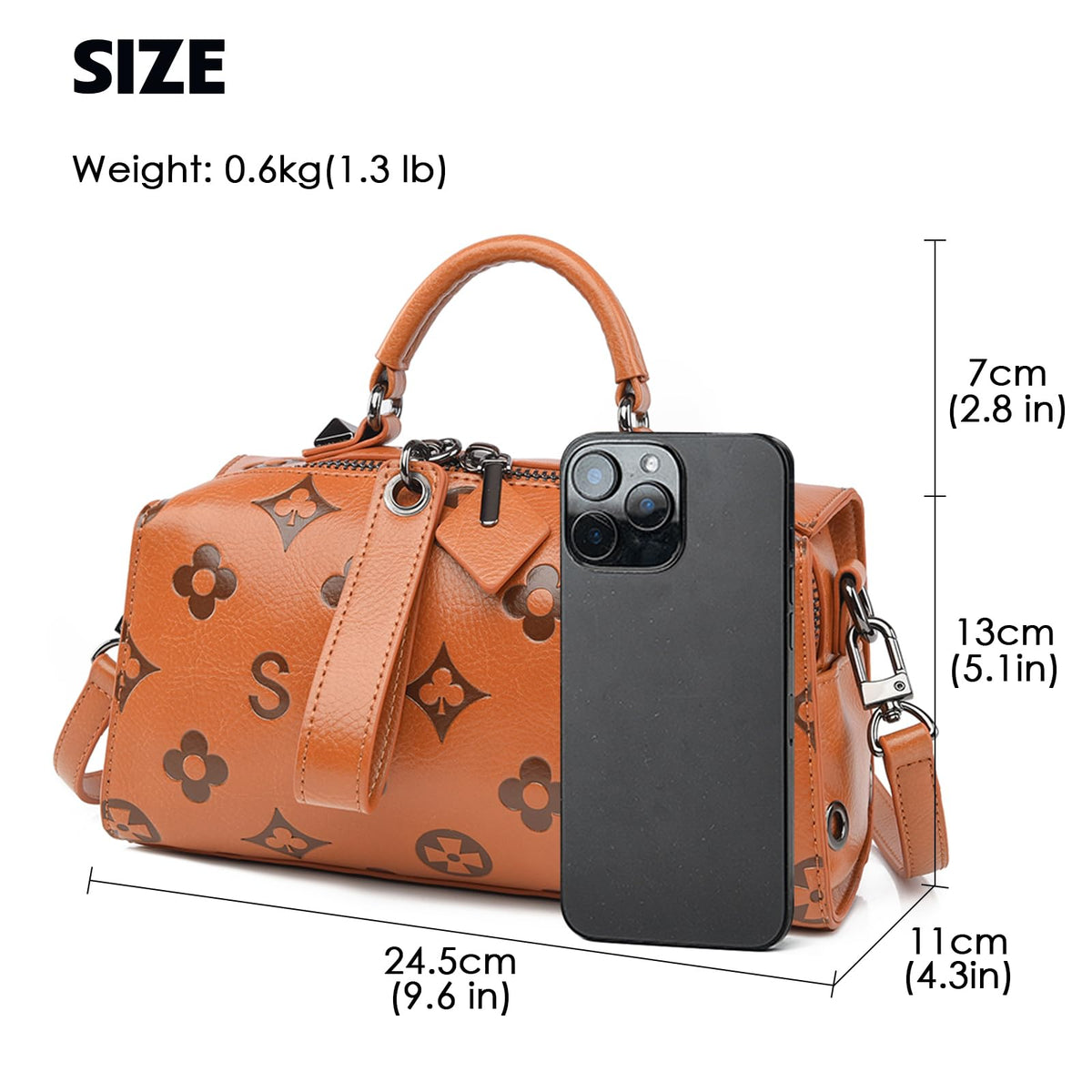 Women Floral Embossed PU Leather Tote Handbag U78717