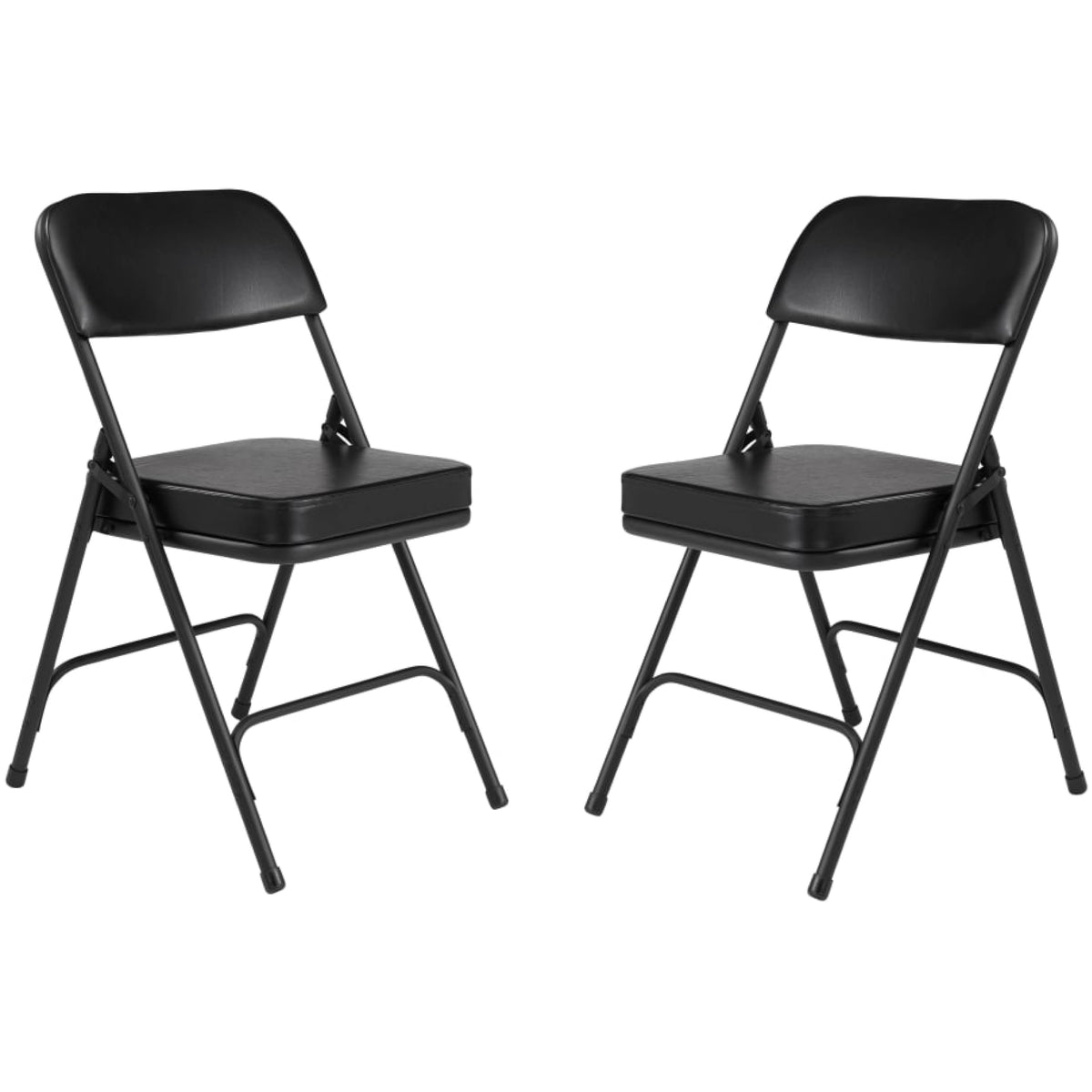 Cushioned Portable Folding Chairs Set of 2 Black I109