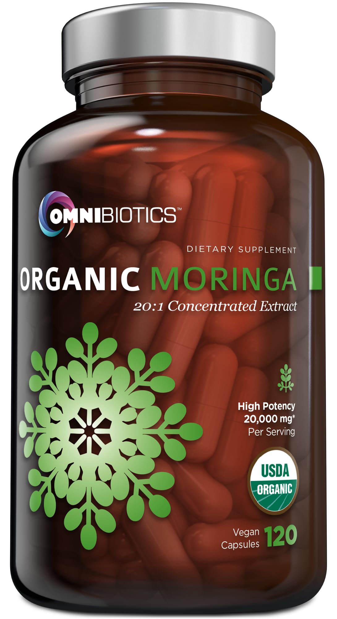 Organic Moringa 1000mg 120 Vegan Capsules N44160