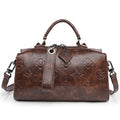 Women Floral Embossed PU Leather Tote Handbag U78717