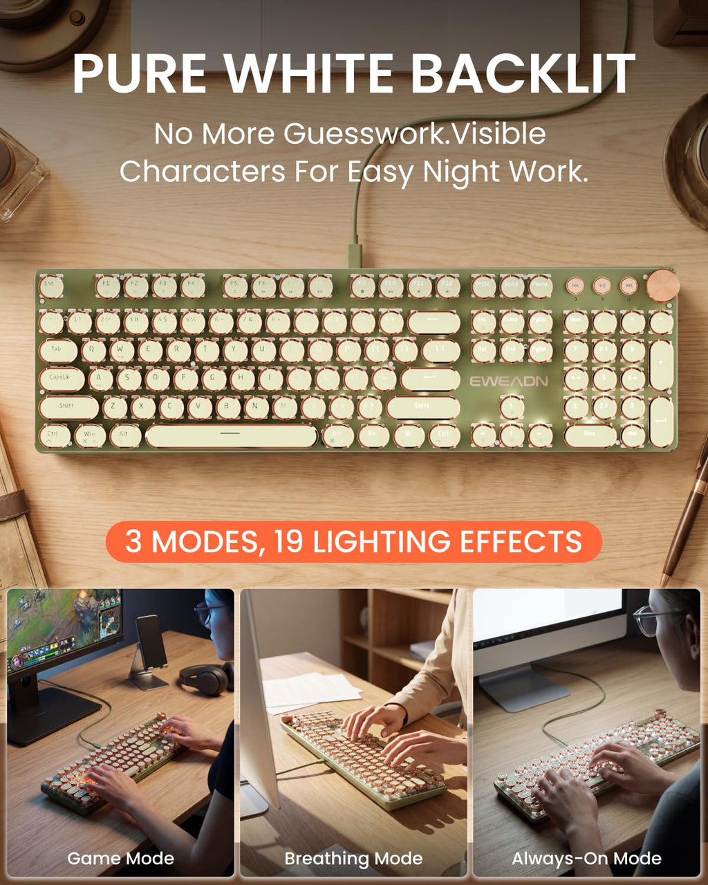 Typewriter Style Mechanical Keyboard I266