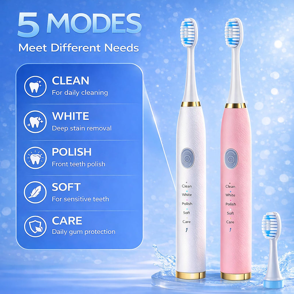 2 Pack Electric Toothbrush with 10 Replacement Brush Head D5690