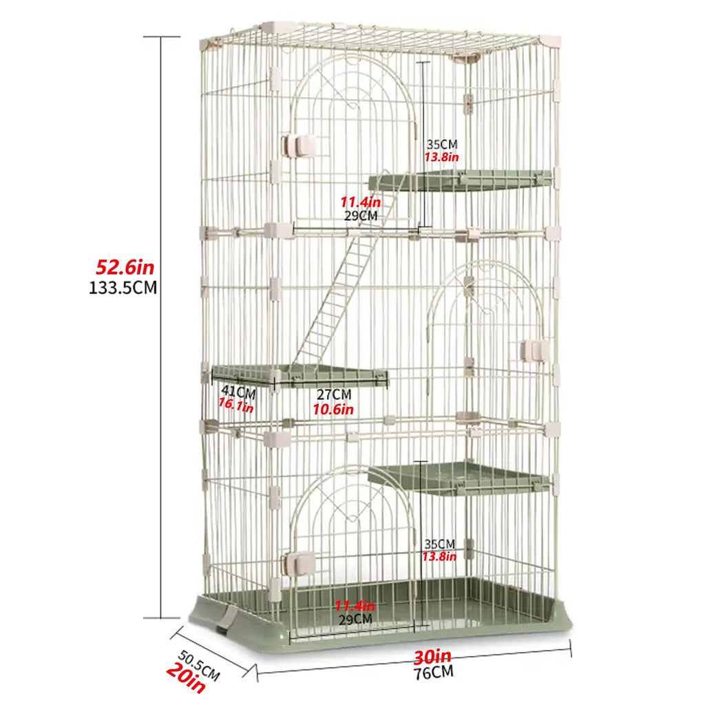 3/4-Tier Wire Cat Cage Playpen Kennel with Hammock G30104