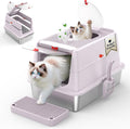 XL Stainless Steel Cat Litter Box with Lid B42179