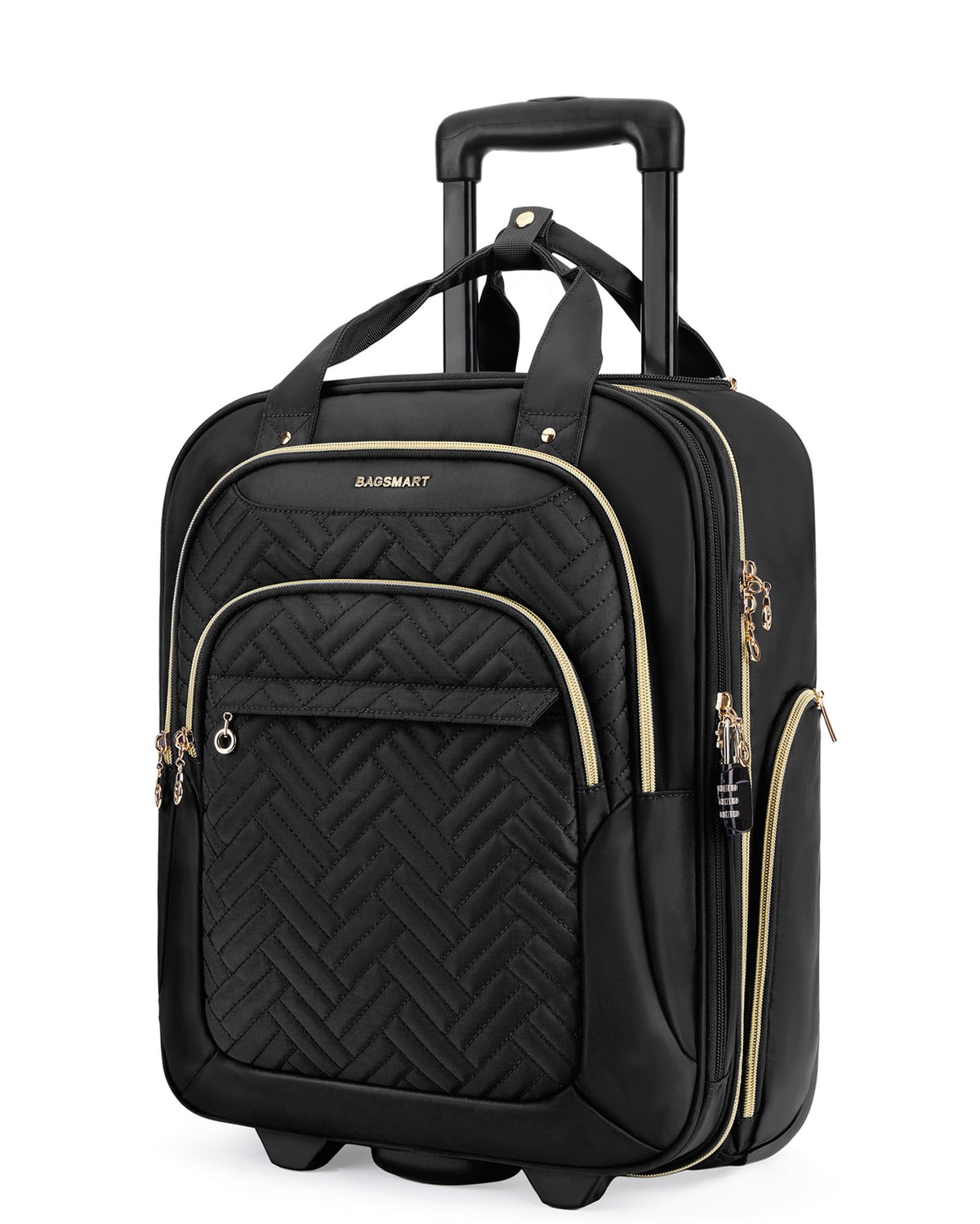 16" Softside Underseat Carry On Luggage with Wheels, Black J3649