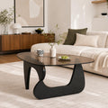 Glass Coffee Table with Black Wood Base L122