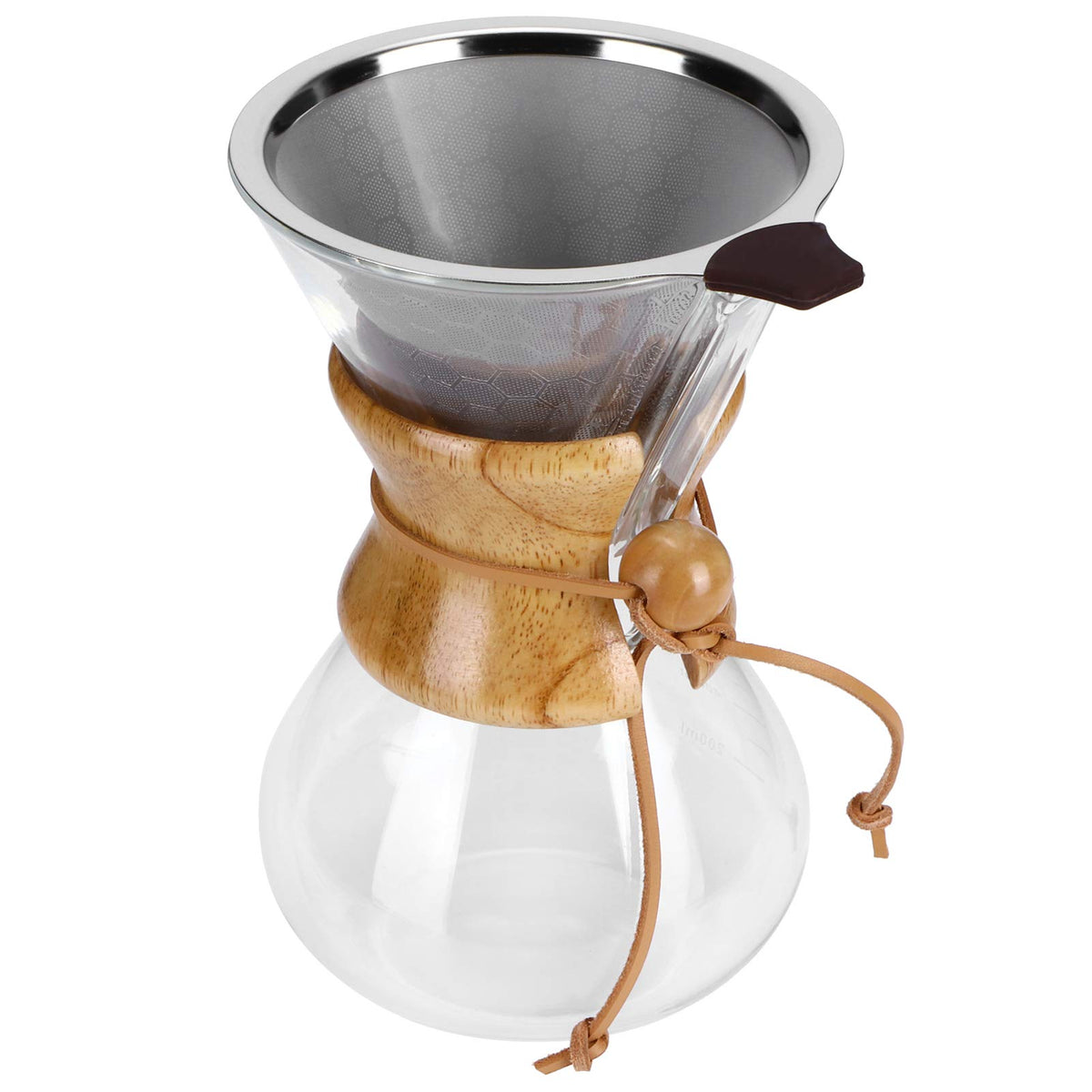 Glass Coffee Maker with Stainless Steel Filter 600ml J5551