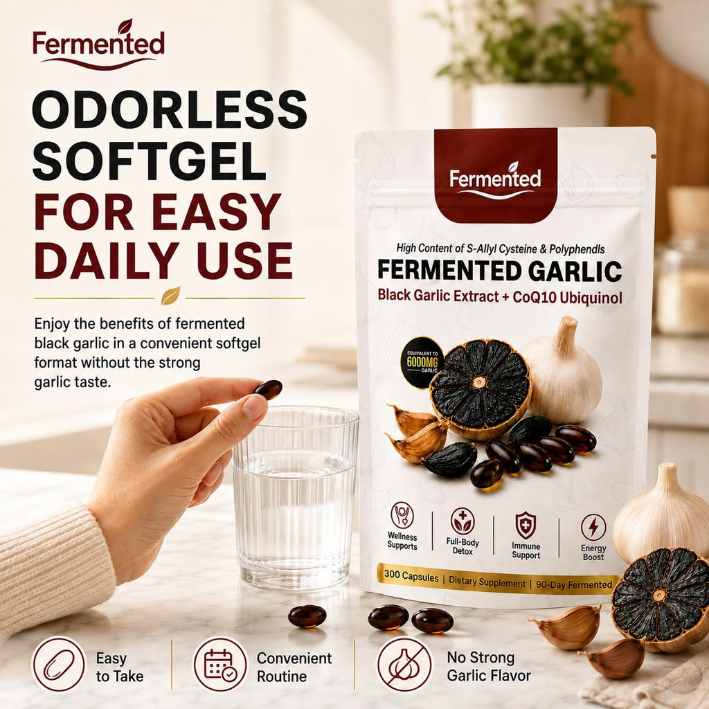 Black Garlic Coq10 Ubiquinol Softgels H8928