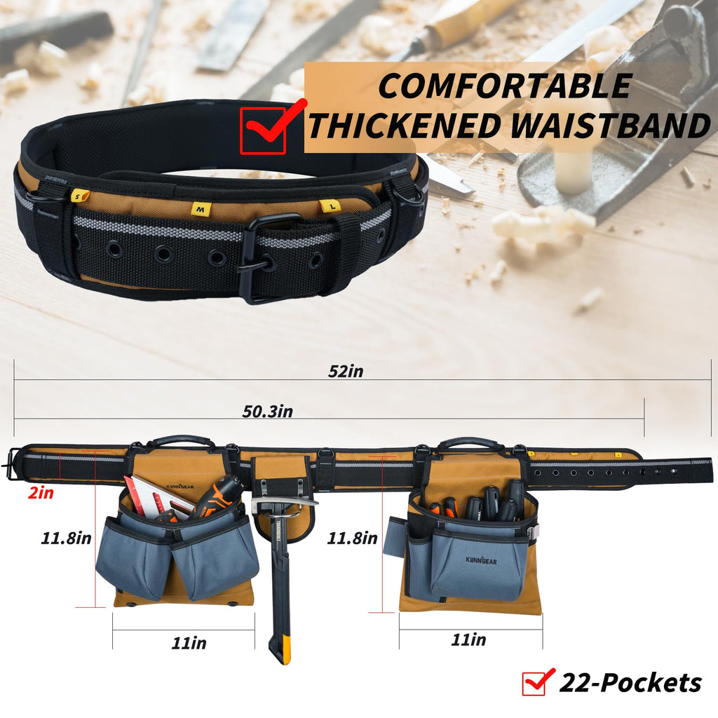 Khaki Carpenter Tool Belt with Suspenders I62299