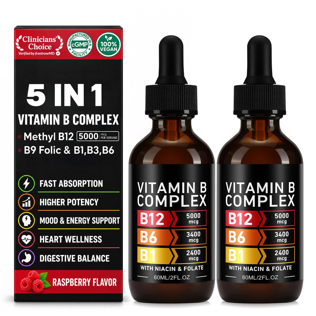Vitamin B12 Complex Drops 5000mcg 2 Packs J3620