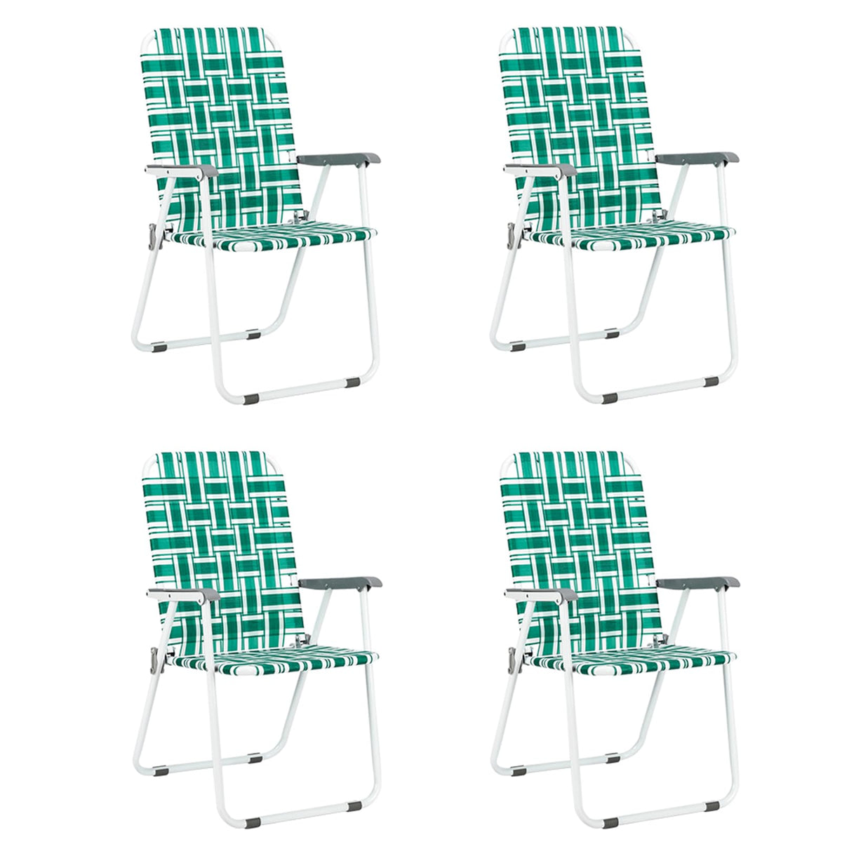 Dark Green Set of 4 Webbed Folding Chairs T166