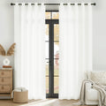 White 84 inches Long Semi Sheer Curtains N503