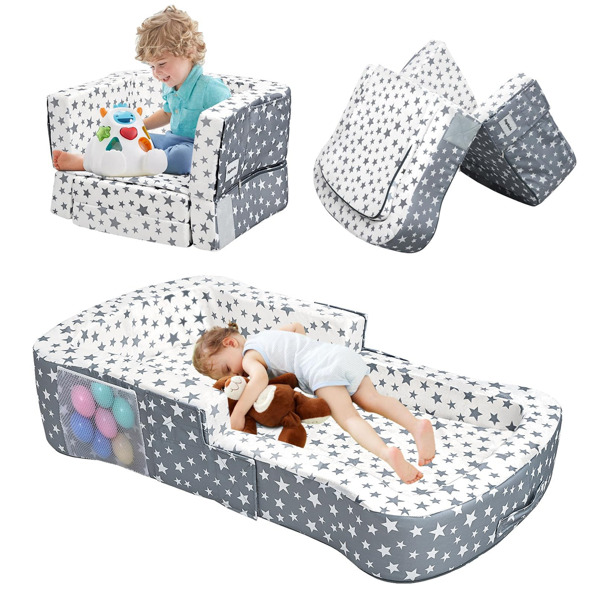 Portable Toddler Travel Bed & Chair 2-in-1 N14306