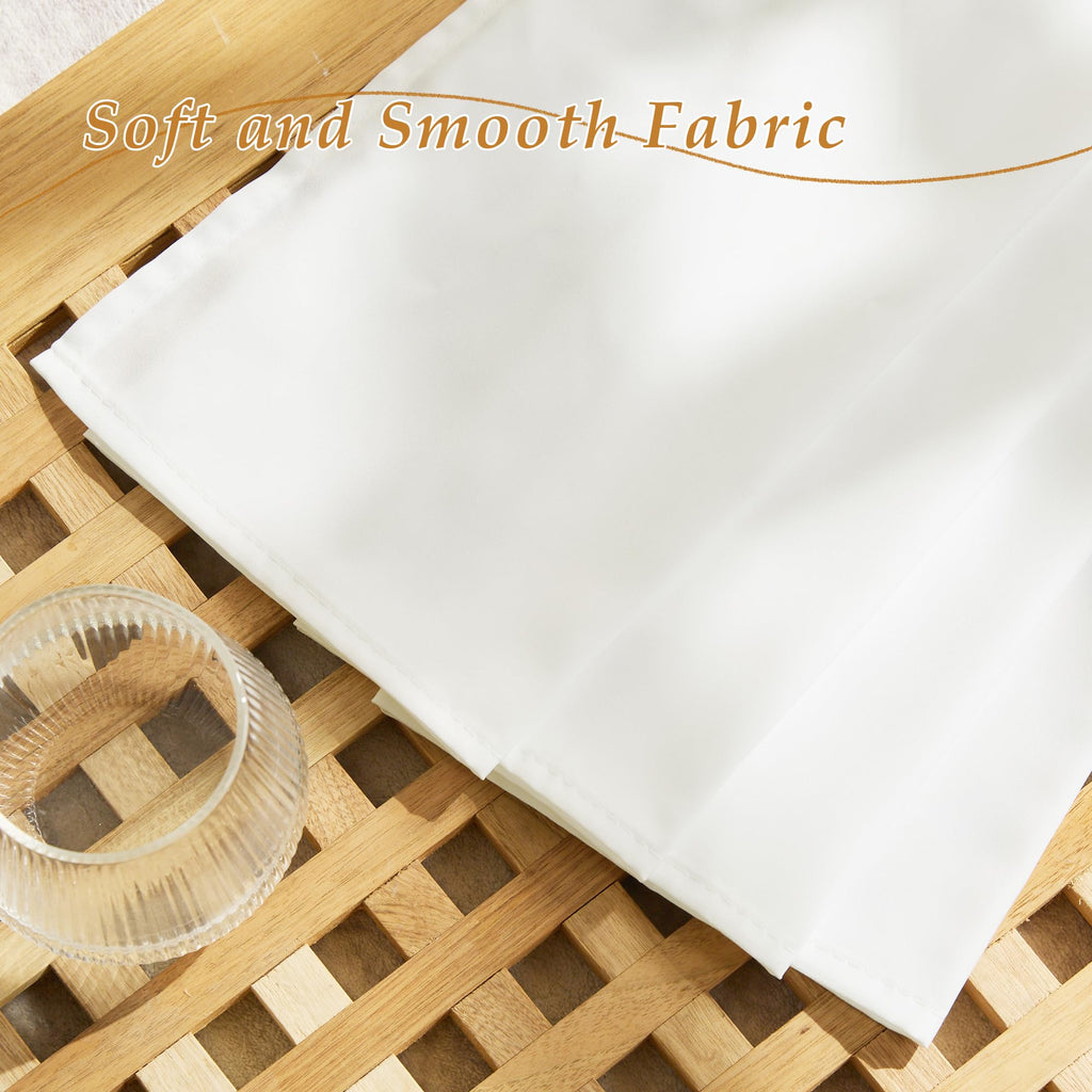 White 84 inches Long Semi Sheer Curtains N503